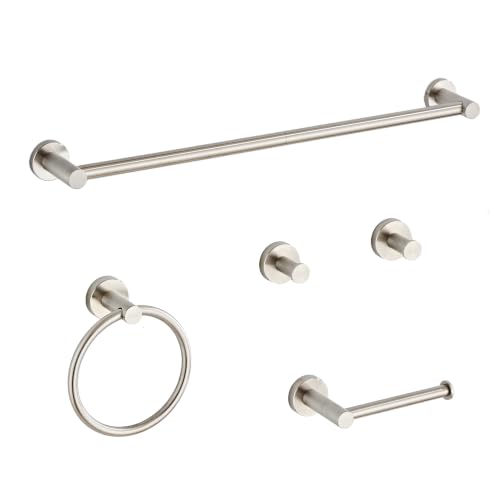 Brushed Nickel Bathroom Hardware Set 5 Piece SUS304 Stainless Steel Towel Rack