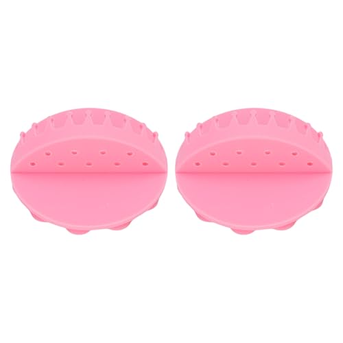 Pink Silicone Wall Mount Hair Collector with Strong Suction - 2 Pieces
