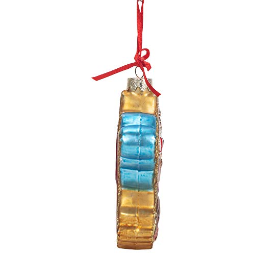 France Map Glass Ornament with Landmarks - Holiday Decor, 4.75 Inch