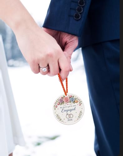 Engagement Gift Ornament for Couples Double Sided Ceramic 2026 Keepsake