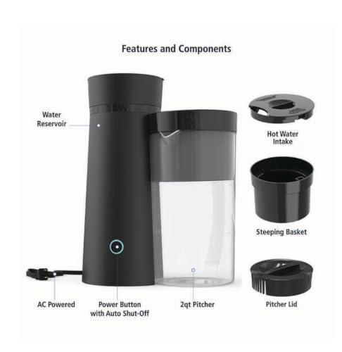 2-Quart Iced Tea & Coffee Maker - 8-Cup Capacity, Fast Brew, Adjustable Strength