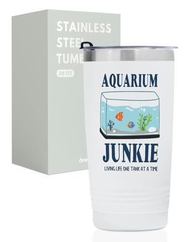 Insulated Fish Tank Gift Tumbler 20oz with Lid & Straw – Aquarium Lover Gift
