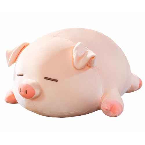 Pig Stuffed Animal Plush Pillow - 15.7'' Kawaii Soft Pig Hugging Pillow, Adorable Cuddle Plush Toy, for Kids, Girlfriend, or Adults, Perfect for Christmas and Birthdays (Squint, 15.7in)