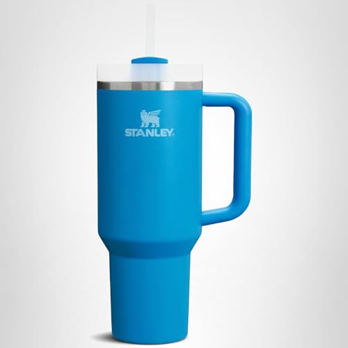 STANLEY Quencher H2.0 Tumbler with Handle and Straw 14 oz | Flowstate 3-Position Lid | Cup Holder Compatible for Travel | Insulated Stainless Steel Cup | BPA-Free | Azure