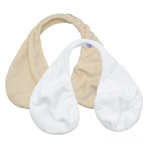 White Hands-Free Adjustable Shower Boob Towel for Women - Wearable Breast Wrap