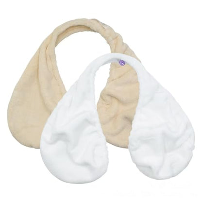 White Hands-Free Adjustable Shower Boob Towel for Women - Wearable Breast Wrap