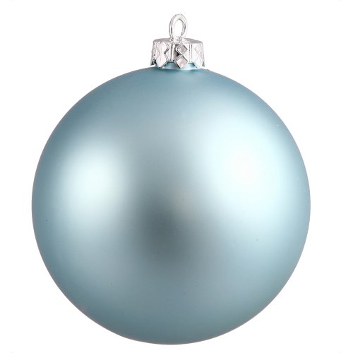 4-Inch Baby Blue Matte Christmas Ornament - Shatterproof & UV Resistant - Pack of 6