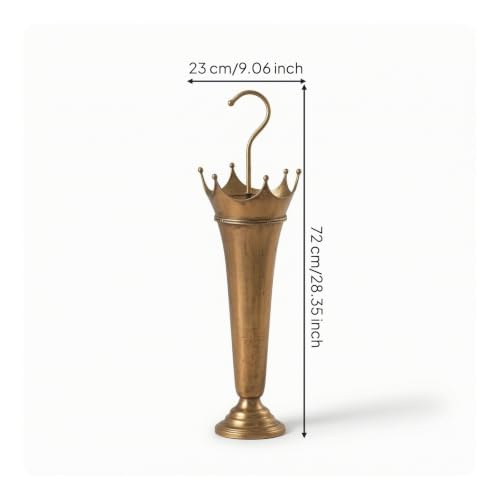 Crown-Shaped Floor Umbrella Stand Holder Rack with Antique Bronze Finish