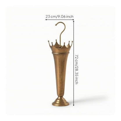 Crown-Shaped Floor Umbrella Stand Holder Rack with Antique Bronze Finish