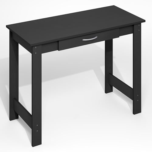 Furinno Jaya Desk 39 Inch Wide Computer Desk with Drawer - Darkwood Finish