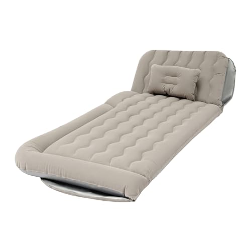 Grey Double Sided Flocked SUV Air Mattress - Thick Inflatable Car Bed for Camping & Travel