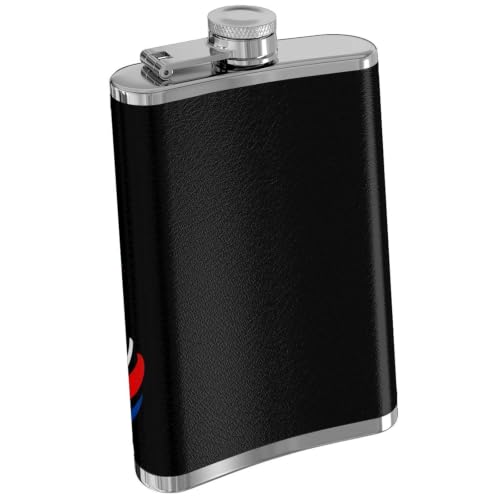 Puerto Rico Flag Flask 8oz for Liquor with Leather Cover Style 5