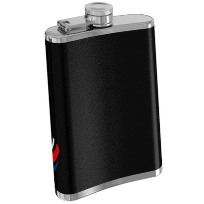 Puerto Rico Flag Flask 8oz for Liquor with Leather Cover Style 5
