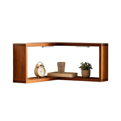Corner Shelf Wall Mounted L-Shaped LED Lights Display Organizer - Concave Model