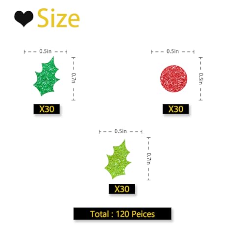 Christmas Holly Berries Confetti - Holiday Table Scatter, 120 Pieces