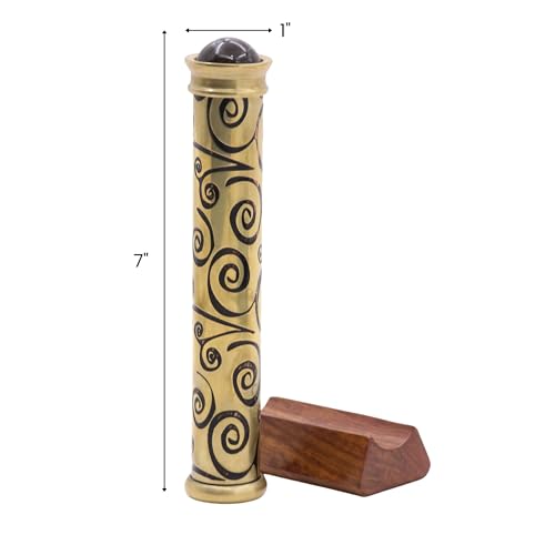 Brass Handmade Teleidoscope with Wooden Stand - Vintage Nautical Kaleidoscope Gift