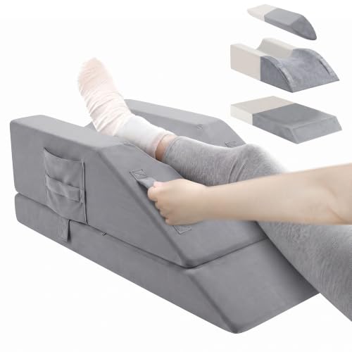 Adjustable Leg Elevation Pillow for Post-Surgery & Swelling Relief - Memory Foam Wedge