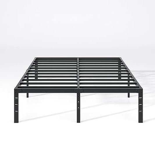 NEW JETO Metal Bed Frame,Twin Size Bed Frame with Storage Space,Heavy Duty Sturdy Mattress Foundation,Easy Assembly,No Box Spring Needed, Black,14 Inch,Twin