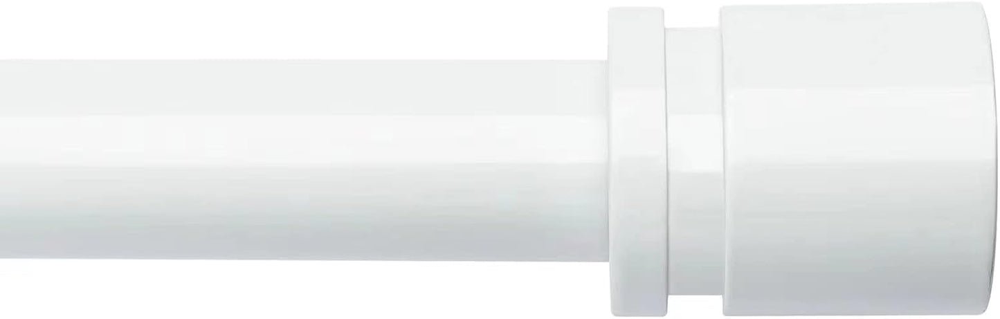 Byondeth Curtain Rods - Adjustable 16 to 240 Inches | 1 Inch Diameter with Aluminum End Caps, White