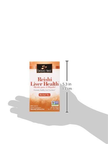 Bravo Tea Reishi Liver Health Caffeine Free, 20 Tea Bags, 2 Count