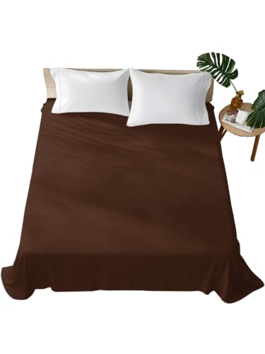 King Mocha Flat Sheet - Soft Breathable Microfiber Bedding - Hotel Quality