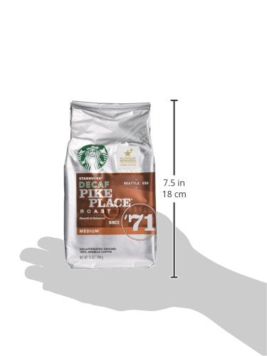 Starbucks Decaf Pike Place Roast - Ground Coffee, 12 oz. Bag | Pack of 3 for Smooth Flavor