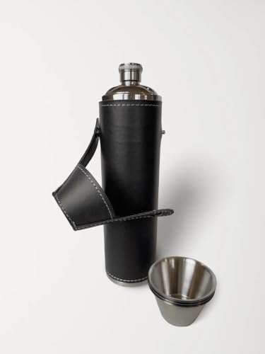 Stainless Steel Birdie Juice Flask with 4 Shot Glasses - 12 Oz Outdoor Leakproof Drink Container