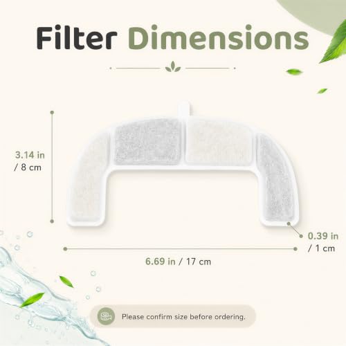 White 8-Pack Replacement Filters for Cheerble Elfin E1 Lite Pet Fountain
