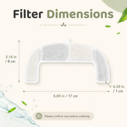White 8-Pack Replacement Filters for Cheerble Elfin E1 Lite Pet Fountain