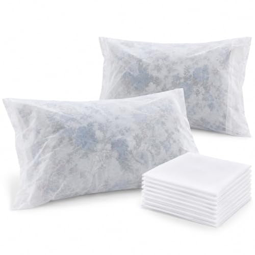 Disposable Pillow Cases 10 Pack - 20x30 Inches for Travel & Hotels
