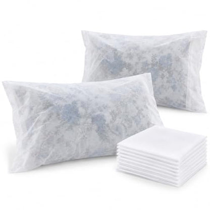 Disposable Pillow Cases 10 Pack - 20x30 Inches for Travel & Hotels