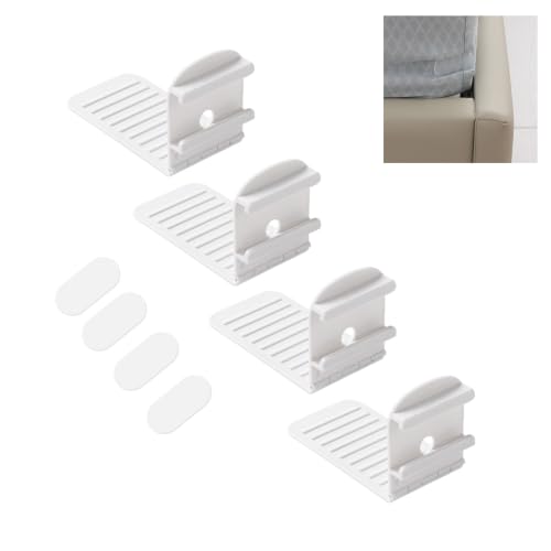 White Bed Sheet Holders 4PCS Fitted Sheet Grippers Corner Bed Anchors