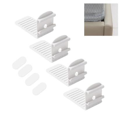 White Bed Sheet Holders 4PCS Fitted Sheet Grippers Corner Bed Anchors