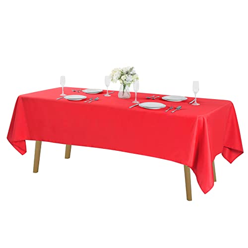 Rectangle Tablecloth 60x120 Inch Washable Polyester for Weddings & Events - Red