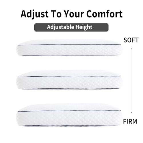 BALAPET Adjustable Height Shredded Memory Foam Knee Pillow for Side Sleepers, Pillow Between Legs for Aligns Spine, Supportive Leg Pillow for Pregnancy Relieves Pressure Hip Leg Elevation, 3" Height