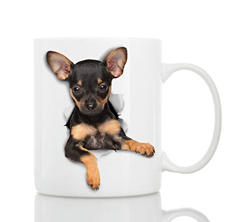 Dog Mug - Ceramic Toy Terrier Coffee Cup - 11oz Funny Pet Lover Gift - Variation: Toy Terrier Puppy