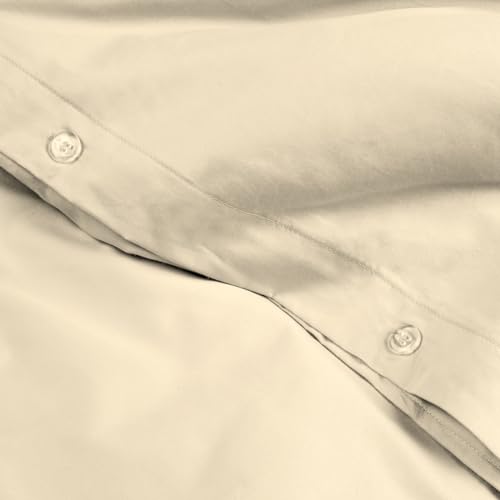 Ivory King Duvet Cover Set - 3-Piece 100% Cotton Bedding