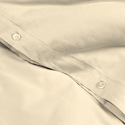 Ivory King Duvet Cover Set - 3-Piece 100% Cotton Bedding