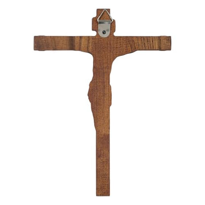 9.84in Handmade Catholic Wooden Wall Crucifix with Variation 9.8"L x 7.2"W - Religious Gift