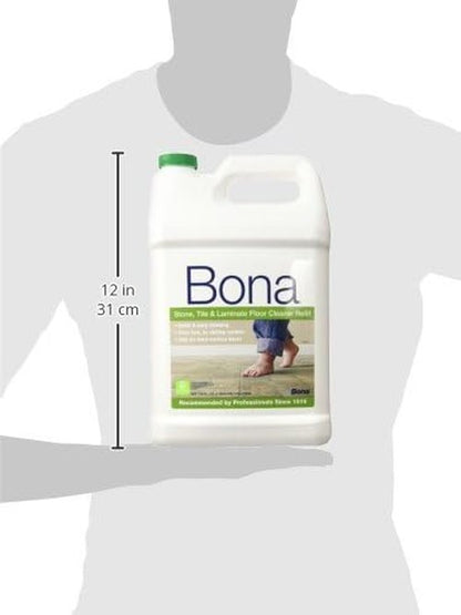 Bona Stone Tile & Laminate Floor Cleaner Refill - Family Value 1 Gallon | Powerful Cleaning Solution