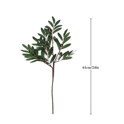 Realistic Faux Olive Branch Stems 6 Pack - 24 Inch Mediterranean Decor
