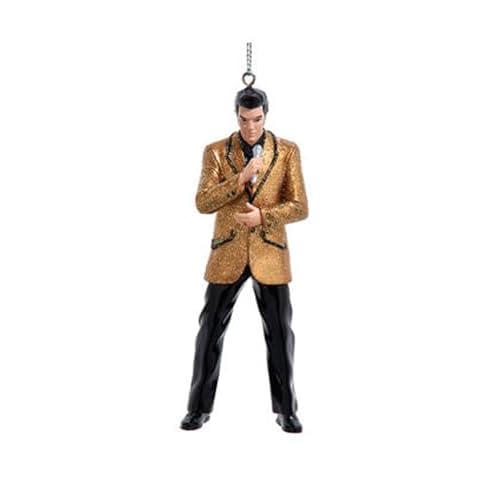 Elvis Presley Christmas Ornament Officially Licensed Gold Jacket Singer Christmas Tree Decoration - 4.5 Inch