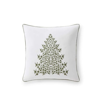 Holiday Tree Green Cotton Decorative Throw Pillow 20x20