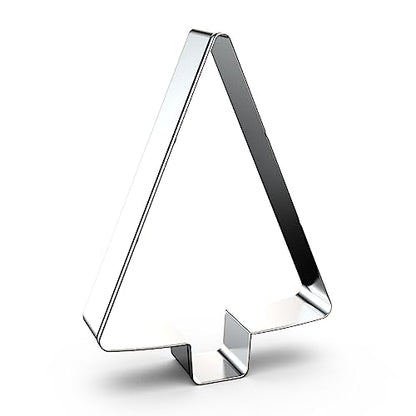 Christmas Tree Cookie Cutter Set - 4 Sizes Stainless Steel Baking Tool - 5, 4, 3, 2 Inch - Holiday Baking