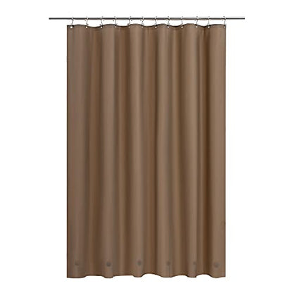 Barossa Design Brown Shower Curtain Liner with 6 Magnets - Waterproof PEVA Shower Liner for Bathroom, 72" x 72" Standard Size, PVC Free, Metal Grommets - Brown, 72x72