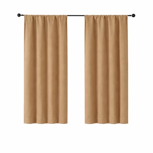 Simplebrand Ava Hot Pink Short Blackout Curtains for Bedroom 54 Inches Long 2 Panels Set, Solid Thermal Insulated, Energy Saving Window Treatment Curtains Blackout Drapes, W40 x L54 Inch
