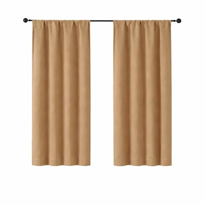 Simplebrand Ava Hot Pink Short Blackout Curtains for Bedroom 54 Inches Long 2 Panels Set, Solid Thermal Insulated, Energy Saving Window Treatment Curtains Blackout Drapes, W40 x L54 Inch
