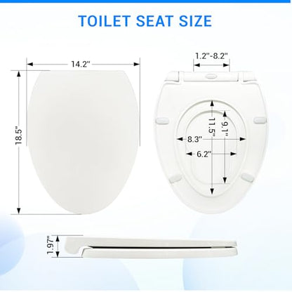 Elongated Toilet Seat with Built-In Toddler Seat, Soft Close, 18.5 Inch - Variation of THIS listing