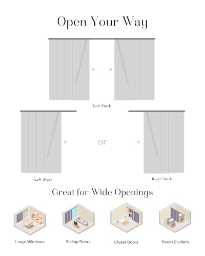 Graywind Custom White Textured Sliding Door Blinds - 153 Inch Blackout Panel