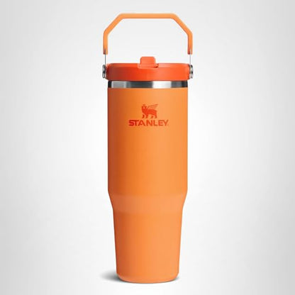 STANLEY IceFlow 2.0 Flip Straw Tumbler with Handle 30 oz | Twist On Lid and Flip Up Straw | Leak Resistant Water Bottle | Insulated Stainless Steel | BPA-Free | Goldenrod Coral